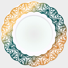 Ornamental laced snowflake, rosette, mandala. Vector illustration