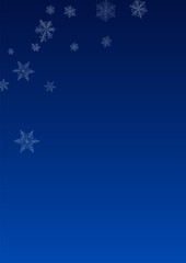 Gray Snowfall Vector Blue Background. Fantasy 