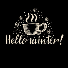 Hello Winter, doodle sketch