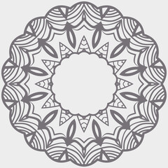 Ornamental laced snowflake, rosette, mandala. Vector illustration
