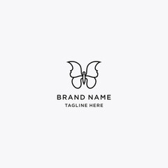 Butterflies logo line art vector design template download
