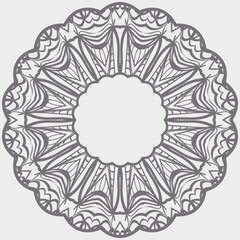 Ornamental laced snowflake, rosette, mandala. Vector illustration