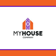 Obraz premium My house vector logo. Decorative home design