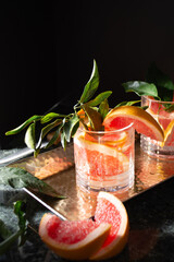 Gin and pink pomelo cocktail