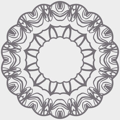 Ornamental laced snowflake, rosette, mandala. Vector illustration for design