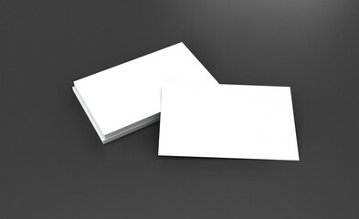Business card 3d rendering for graphic design. 