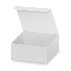 Blank open box cover mockup on white background.