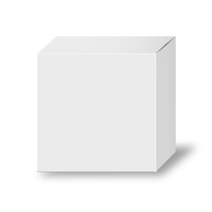 Blank box cover mockup on white background.
