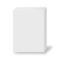 Blank box cover mockup on white background.