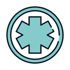 Fototapeta premium health medical button line and fill