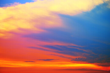 Naklejka na ściany i meble Beautiful clouds and sky during twilight hour