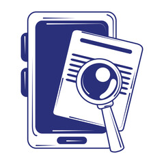 social media smartphone data analysis blue line fill style