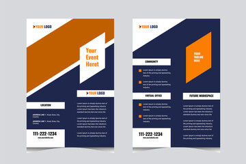 Modern corporate postcard design template
