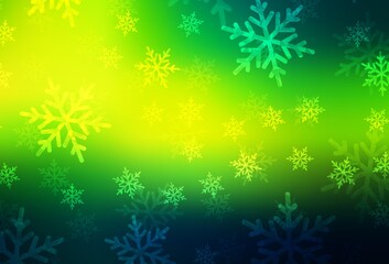 Fototapeta na wymiar Dark Green, Yellow vector pattern in Christmas style.