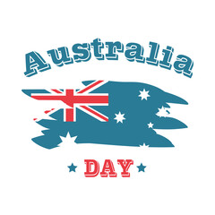 Obraz na płótnie Canvas australia day, lettering and grunge flag style