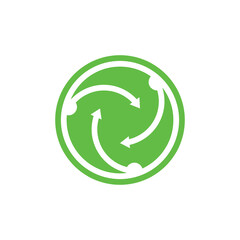 Recycle arrow logo design vector