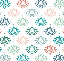 Colorful water lilies, wedding card design, royal India	