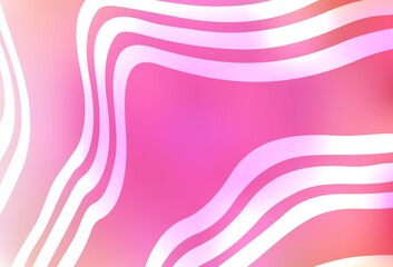 Light Pink vector template with curved lines.