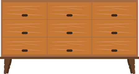 シンプルで可愛い正面からみたタンスのイラスト