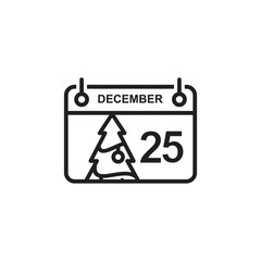 Christmas calendar icon symbol design vector