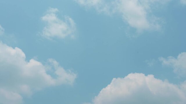 Blue sky and white cloud. clear blue sky with a plain white cloud with 4k resolution.	