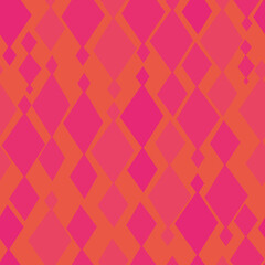 Orange with pink diamonds seamless pattern background design.