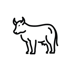 Obraz na płótnie Canvas Black line icon for cow 