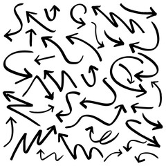 Set of vector arrows. Hand drawn design elements