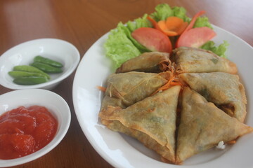 snacks, martabak. served warm