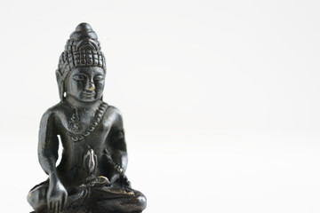 Closeup Thai amulet isolated on white background.