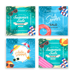 social media summer sale background template