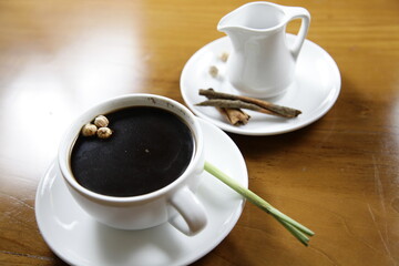 lemongrass coffee and spices, complete with rock sugar