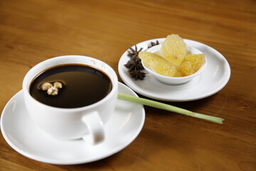 lemongrass coffee and spices, complete with rock sugar