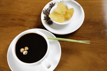 lemongrass coffee and spices, complete with rock sugar