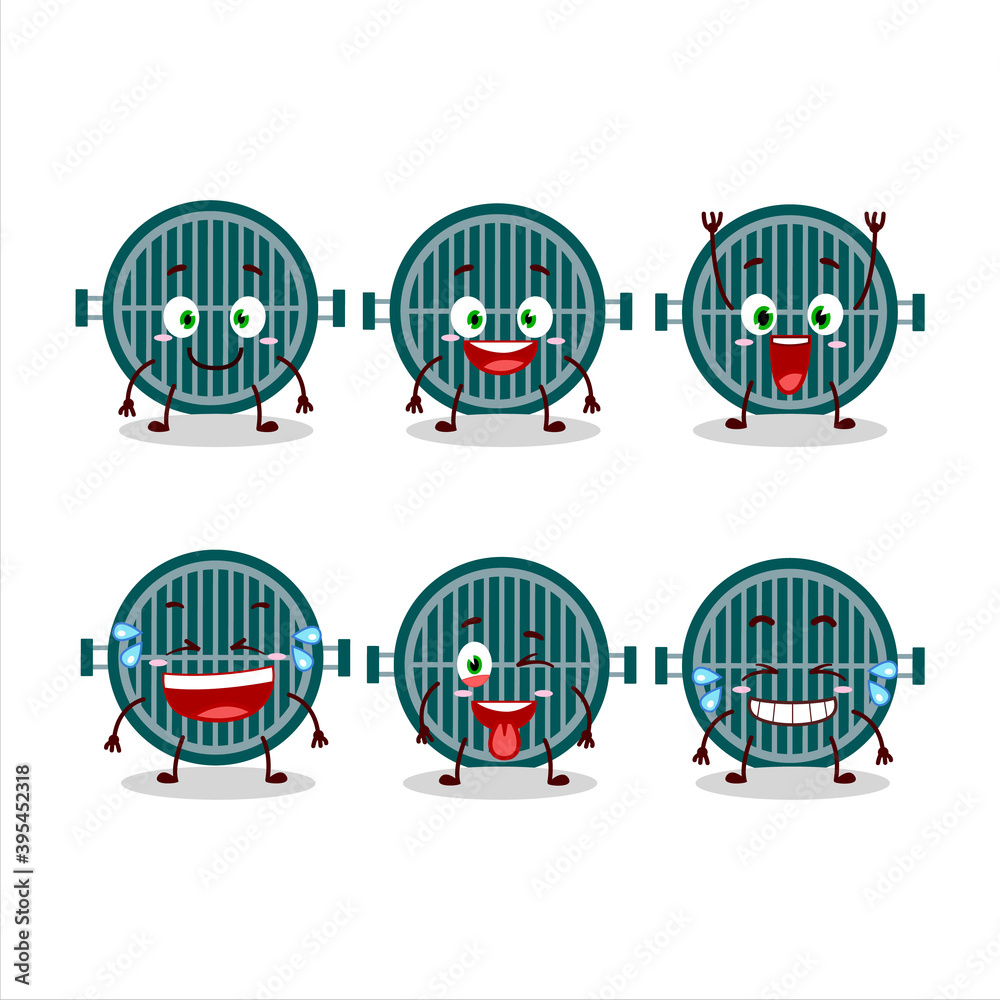 Poster cartoon character of grill with smile expression