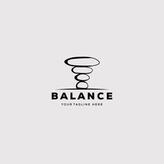 stone balance wellness yoga logo vector illustration design