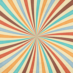 retro sun rays on old grunge paper