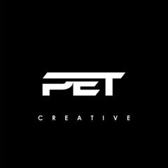 PET Letter Initial Logo Design Template Vector Illustration