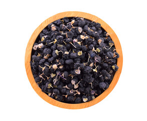 Black goji berry isolated on white background