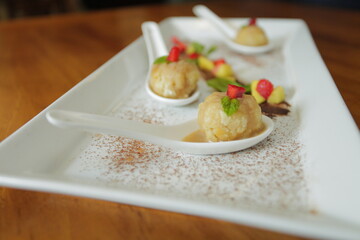 Sweet potato gempol snacks served beautifully