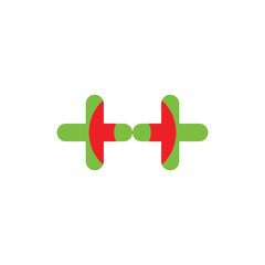H letter with double plus logo design vector