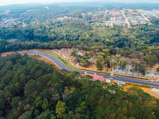 Fototapeta na wymiar Aerial view of Our Lady of Mang Den or 