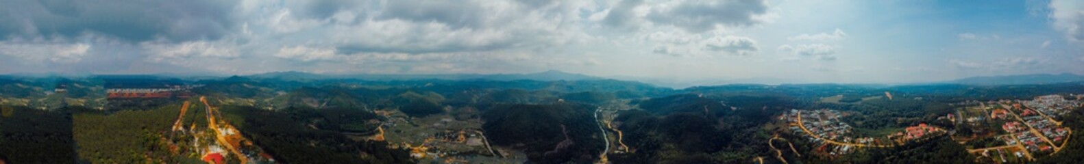 Aerial view of Mang Den area in Kom Tum, Gia Lai, Vietnam