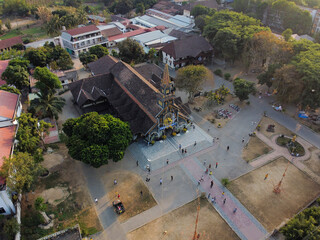 Aerial view of Go (Wooden) Church in the city of Kon Tum in the Central Highlands of Vietnam is an...