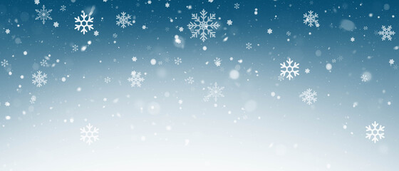 Abstract winter background with falling snowflakes.Christmas Background