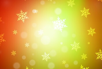 Dark Red, Yellow vector pattern in Christmas style.