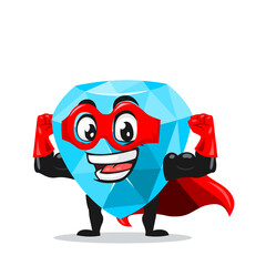 vector illustration of diamond mascot or character wearing super hero costume