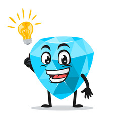 vector illustration of diamond mascot or character got idea