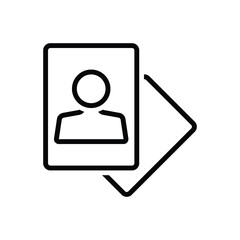 Black line icon for reveal