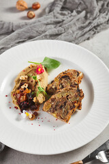 Dried fruit and nuts bread with Pate